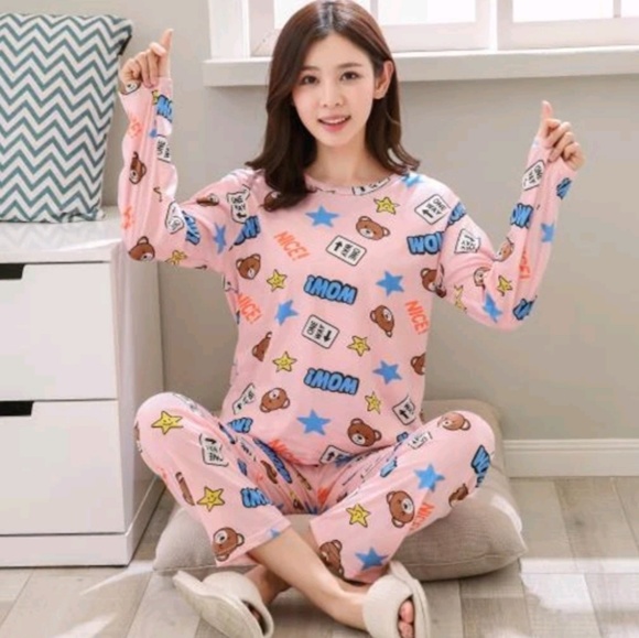 Cute Bear Long Sleeve Pajamas - Picture 2 of 8